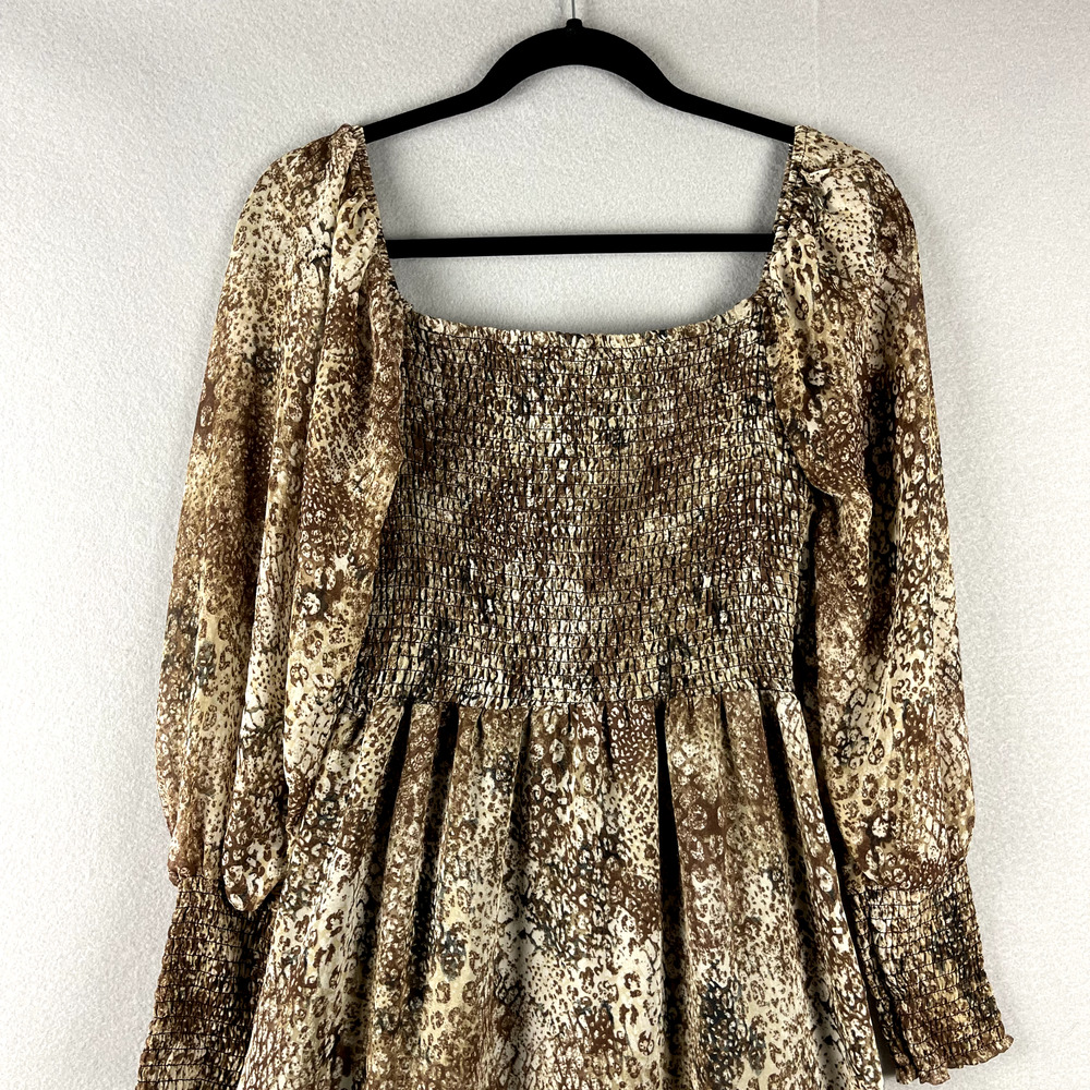 Betsey Johnson Tiered Midi Dress Small Animal Print Ruched Whimsigoth Fairy - Picture 14 of 16